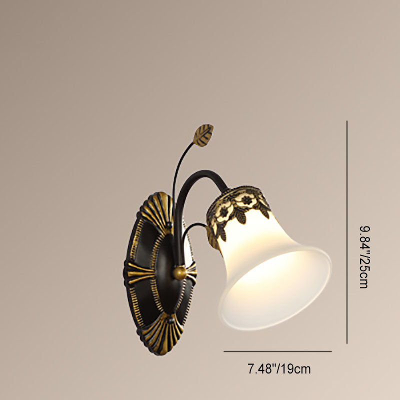 Skandinavische moderne minimalistische Blumenglas-Hardware 1-Licht-Wandleuchte 