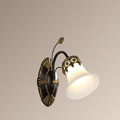 Skandinavische moderne minimalistische Blumenglas-Hardware 1-Licht-Wandleuchte 