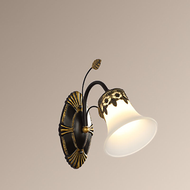 Skandinavische moderne minimalistische Blumenglas-Hardware 1-Licht-Wandleuchte 