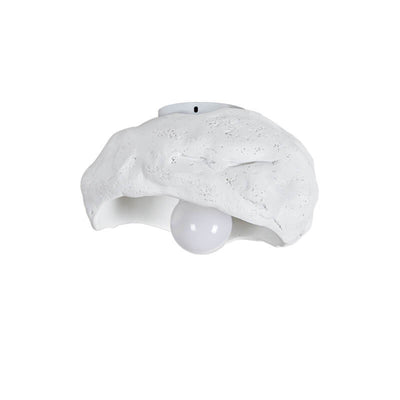 Japanese Creative Resin Rock Texture 1-Light Flush Mount Ceiling Light