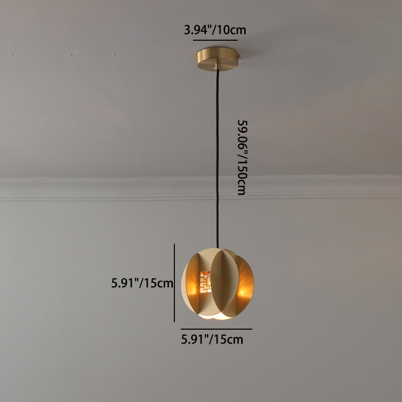 Traditional Chinese Copper Glass Cylinder Elliptical Hollow 1/3/6 Light Chandelier For Entryway