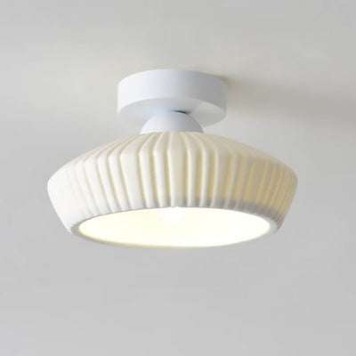 Modern Light Luxury Ceramic Disc 1-Light Semi-Flush Mount Lighting