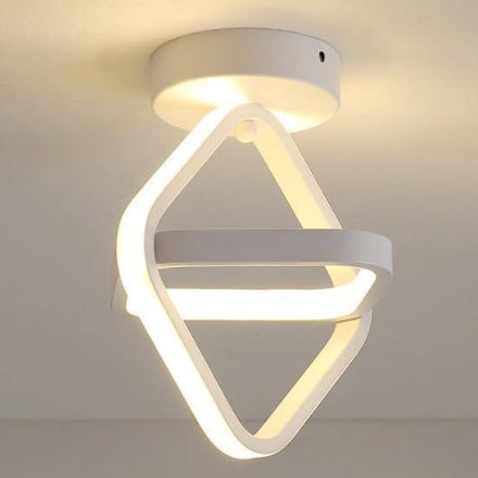 Luz de techo LED de montaje semi-empotrado geométrica de círculo cuadrado de aluminio hierro acrílico de simplicidad moderna para pasillo 