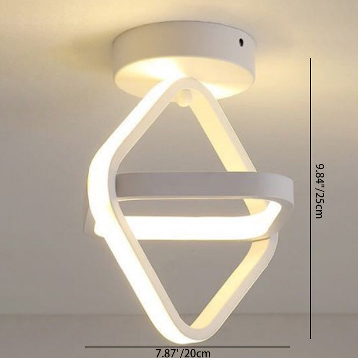 Luz de techo LED de montaje semi-empotrado geométrica de círculo cuadrado de aluminio hierro acrílico de simplicidad moderna para pasillo 