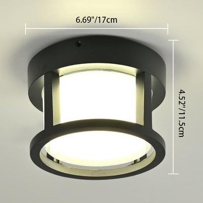 Modern Minimalist Die-Cast Aluminum Square Round Outdoor LED Flush Mount Ceiling Light