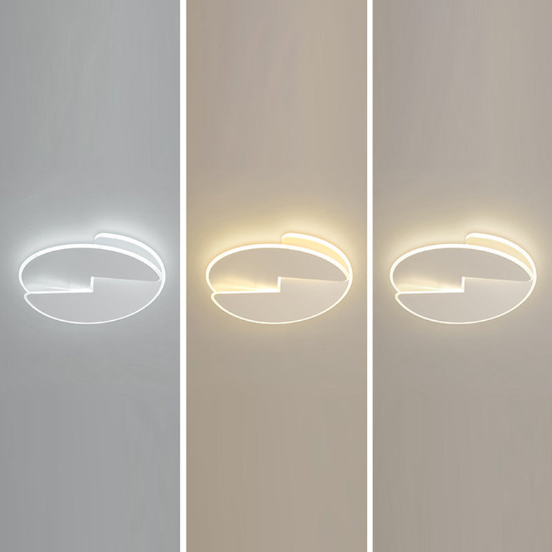 Plafonnier LED moderne minimaliste rond avec abat-jour en acrylique et fer pour chambre à coucher 