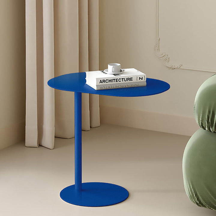 Moderner minimalistischer geometrischer runder Beistelltisch aus Eisen und Kohlenstoffstahl für das Wohnzimmer 