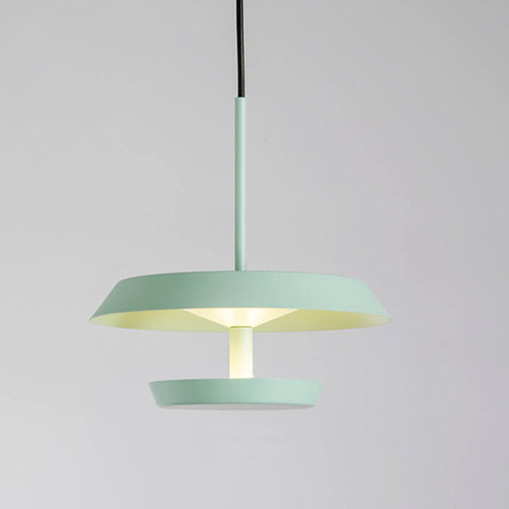 Moderne minimalistische runde fliegende Untertasse aus Aluminium und Acryl LED-Pendelleuchte für das Wohnzimmer 