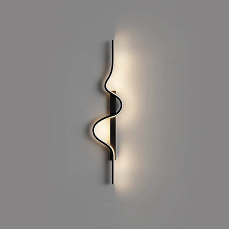 Modern Minimalist Long Wave Design Aluminum Iron LED Wall Sconce Lamp For Living Room