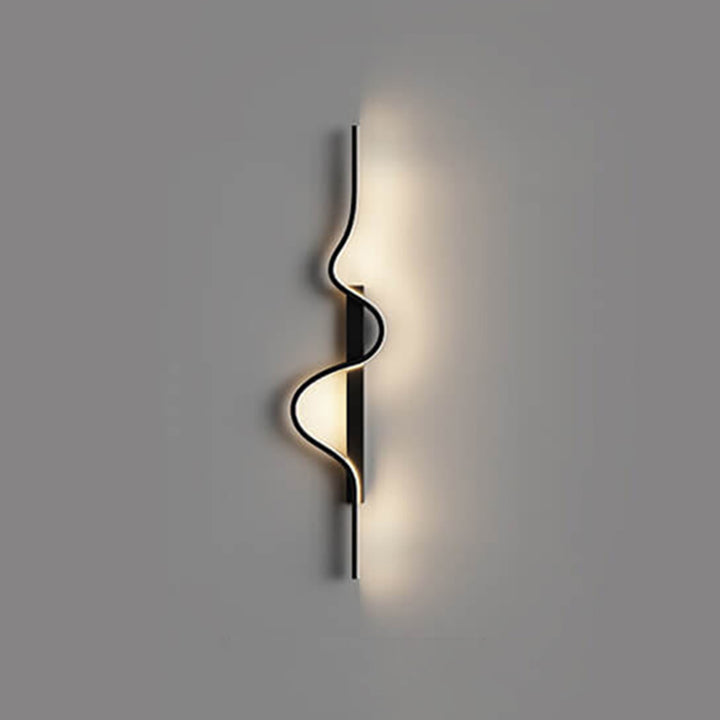 Modern Minimalist Long Wave Design Aluminum Iron LED Wall Sconce Lamp For Living Room