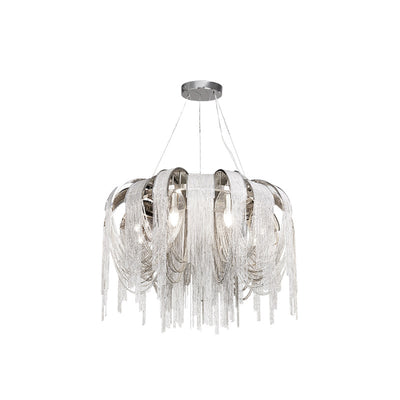Modern Luxury Iron Aluminum Chain Tassel 6/8/10/12/15 Light Chandeliers For Hallway