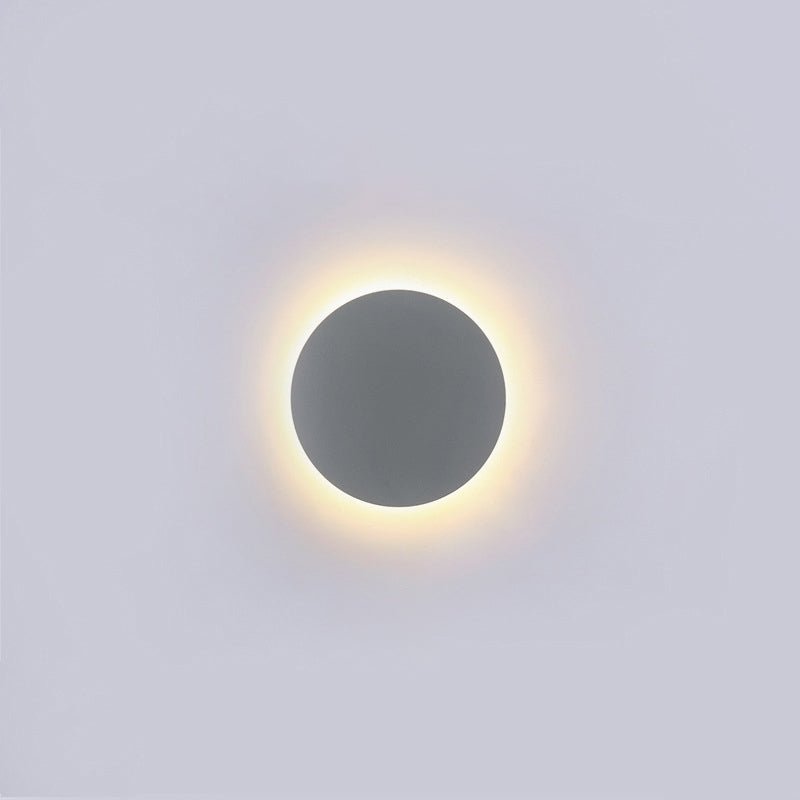 Moderne minimalistische runde Eclipse Eisen LED Wandleuchte Lampe für Wohnzimmer 