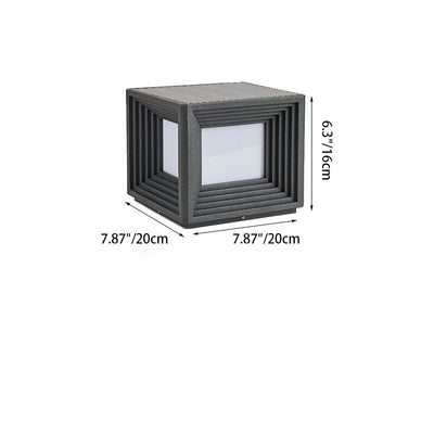Luz de Cabeza de Poste LED de Acrílico de Acero Inoxidable Rectangular de Simplicidad Moderna para Patio Exterior 