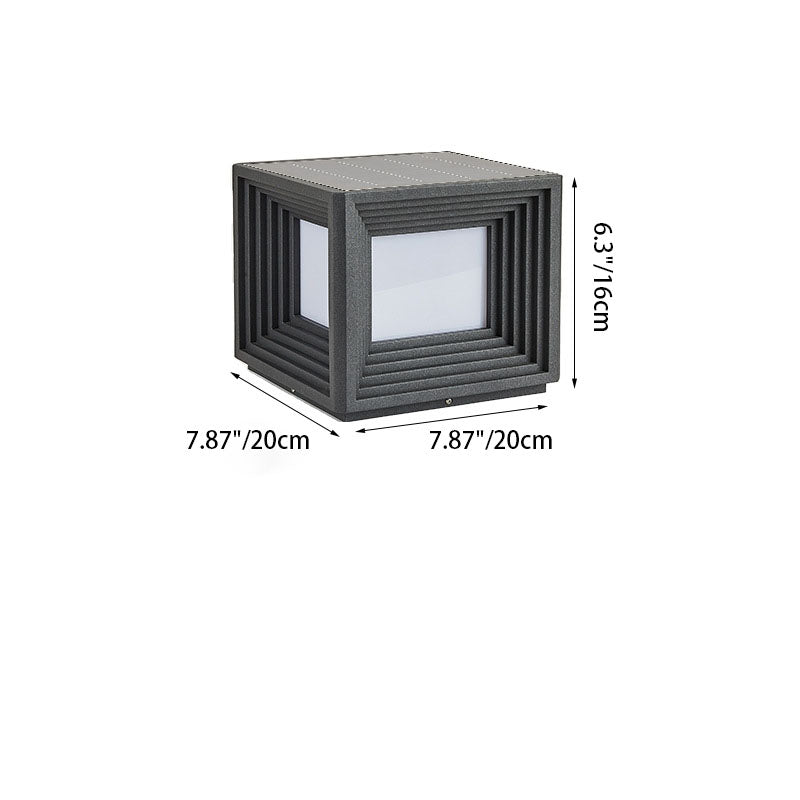 Luz de Cabeza de Poste LED de Acrílico de Acero Inoxidable Rectangular de Simplicidad Moderna para Patio Exterior 