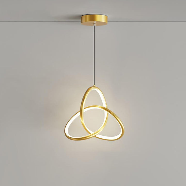Moderne minimalistische dreieckige ringförmige Pendelleuchte aus Aluminium und Silikon mit LED 