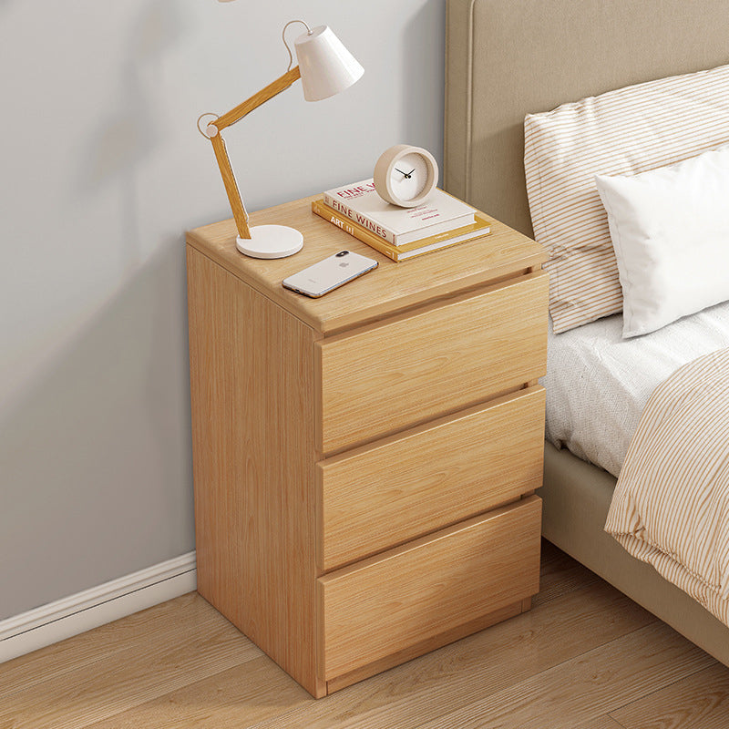Mesita de noche rectangular minimalista moderna con panel de densidad de 2/3 cajones para el dormitorio 