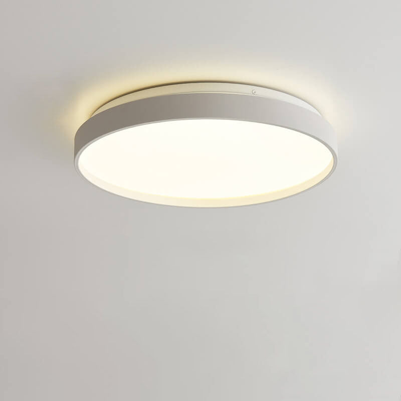 Modern Minimalist Round Solid Color Acrylic Iron LED Flush Mount Ceiling Light For Living Room &amp; Bedroom