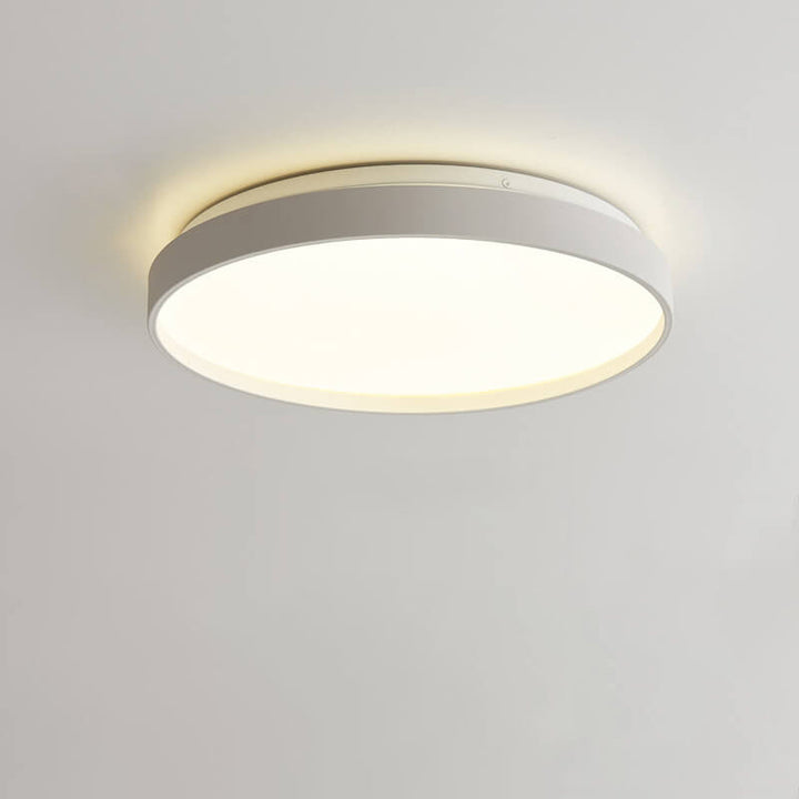Modern Minimalist Round Solid Color Acrylic Iron LED Flush Mount Ceiling Light For Living Room &amp; Bedroom
