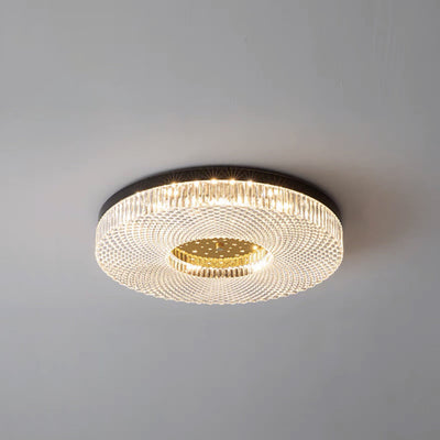 ضوء سقف LED مثبت بتصميم دائري نحاسي أكريليك حديث بسيط لغرفة النوم 