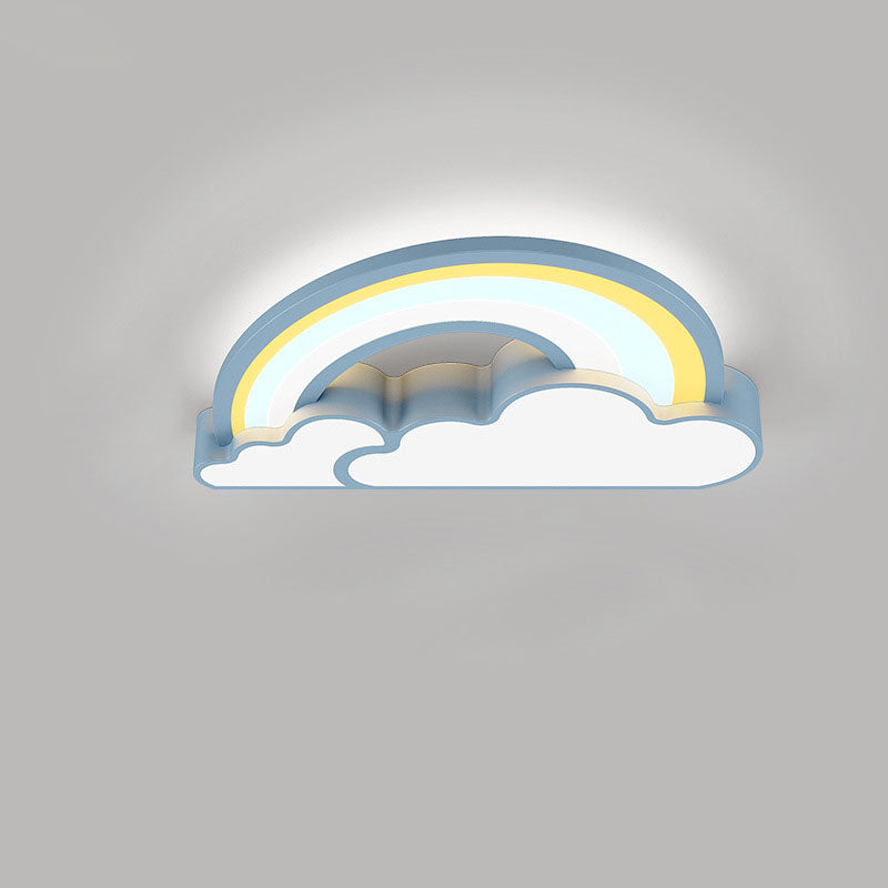 Nordic Cartoon Rainbow Clouds Kids LED Flush Mount Ceiling Light