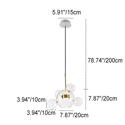 Modern Atom Mickey Head Bubble Glass Ball 1-Light LED Pendant Light