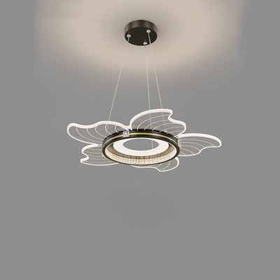 Lustre LED contemporain en acrylique cristal de luxe avec abat-jour en forme de fleur pour chambre 