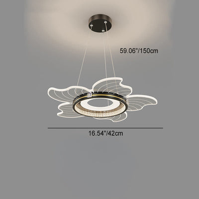 Lustre LED contemporain en acrylique cristal de luxe avec abat-jour en forme de fleur pour chambre 