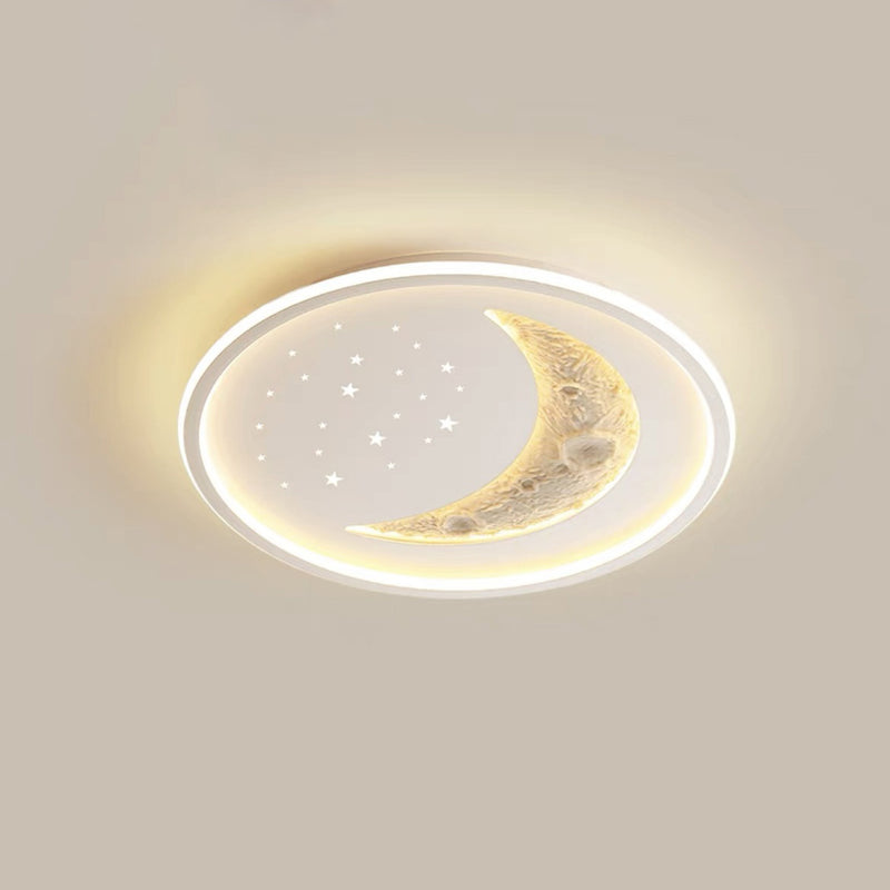 Zeitgenössische Nordic Eisen Acryl Planet Mond Runde Dreieck LED Unterputz Deckenleuchte Für Schlafzimmer 