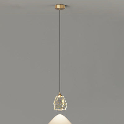 Zeitgenössische Luxus-Vollkupferrahmen Harz Blattgold Tintenmalerei Schatten LED Pendelleuchte für Wohnzimmer 