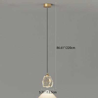 Zeitgenössische Luxus-Vollkupferrahmen Harz Blattgold Tintenmalerei Schatten LED Pendelleuchte für Wohnzimmer 