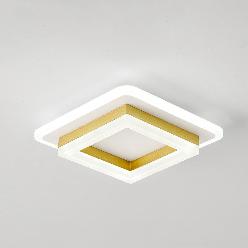 Moderne Einfachheit Acryl geometrische quadratische runde Schatten Hardware LED Unterputz Deckenleuchte für Wohnzimmer 