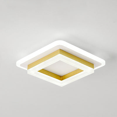 Luz de techo LED de montaje empotrado con pantalla cuadrada redonda geométrica acrílica de simplicidad moderna para sala de estar 