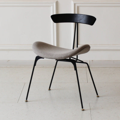 Chaise de salle à manger contemporaine en fourmi industrielle, bois, armature en cuir, tissu, éponge avec dossier pour salle à manger 