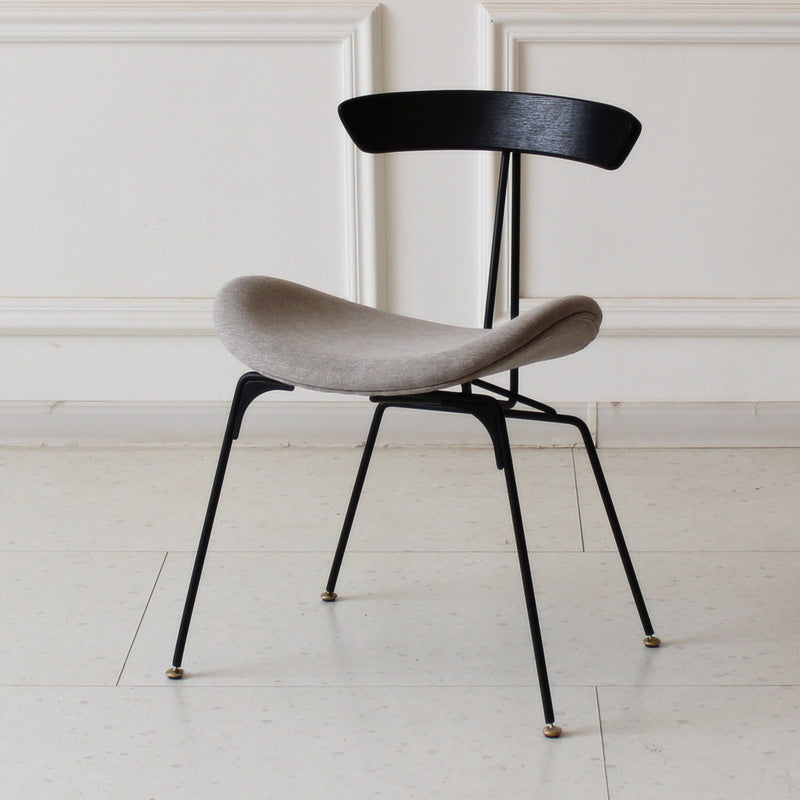 Chaise de salle à manger contemporaine en fourmi industrielle, bois, armature en cuir, tissu, éponge avec dossier pour salle à manger 