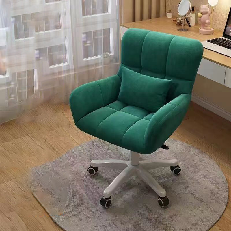 Moderner minimalistischer quadratischer Rücken Samt Baumwolle Nylon Schreibtischstuhl Rückenlehne Armlehne für Home Office 
