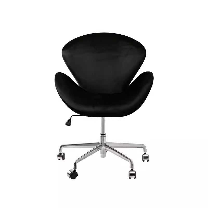Moderner minimalistischer umwickelter gepolsterter Flanell-Lammfell-Beweglicher Schreibtischstuhl Rückenlehne Armlehne für das Home Office 