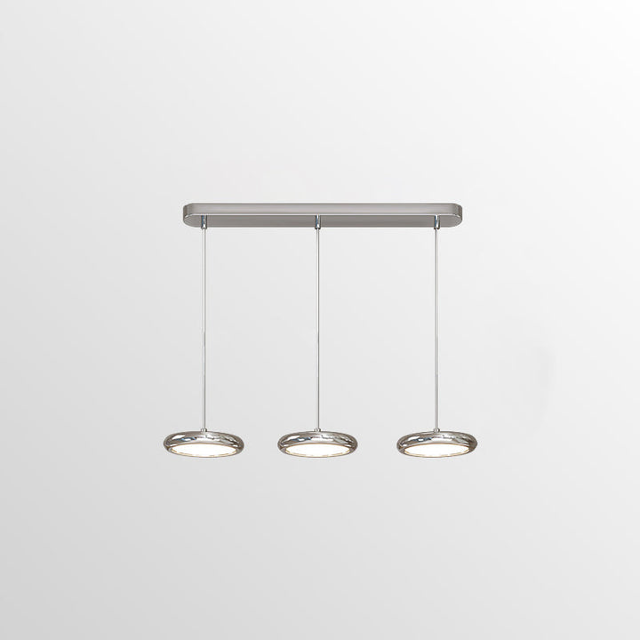 Moderne minimalistische Edelstahl-Aluminium-Disc-Shade LED-Insel-Licht-Kronleuchter für Wohnzimmer 