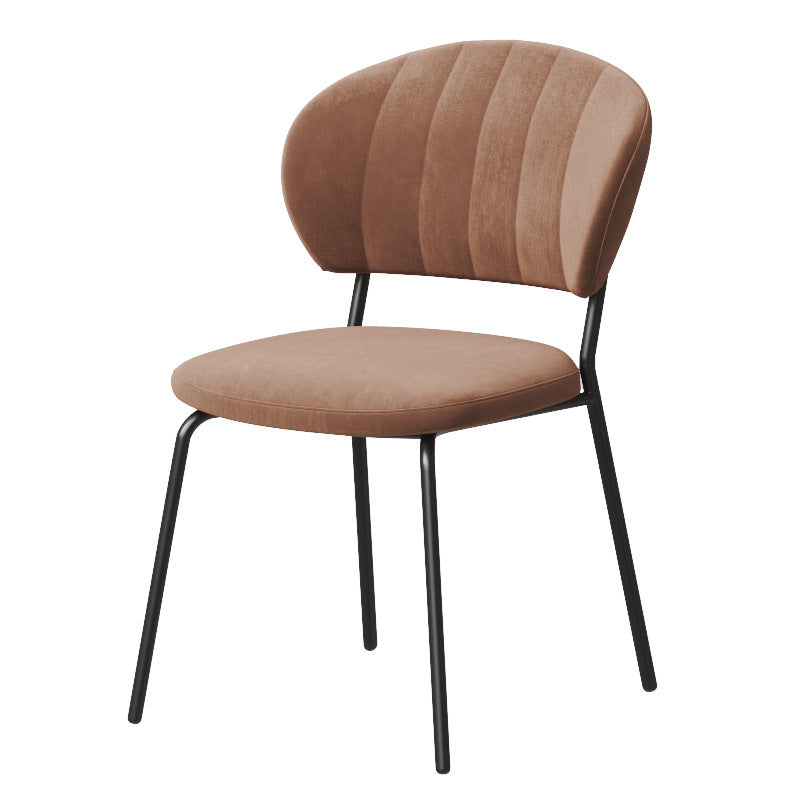 Chaise de salle à manger contemporaine nordique ronde en lin de coton rembourré dossier pour salle à manger 