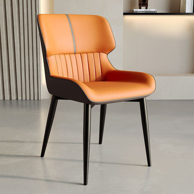 Dossier de chaise de salle à manger rembourré en cuir PU carré de luxe contemporain pour salle à manger 