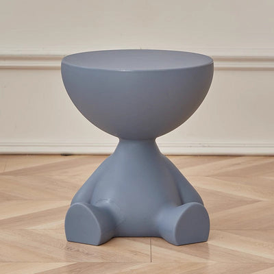 Table d'appoint ronde scandinave contemporaine avec base en PE et ours cartoon pour salon 