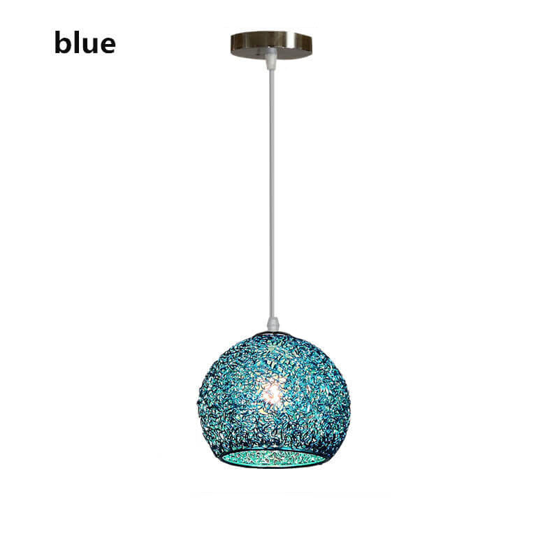 Contemporary Creative Aluminum Macaron Round 1-Light Pendant Light For Living Room