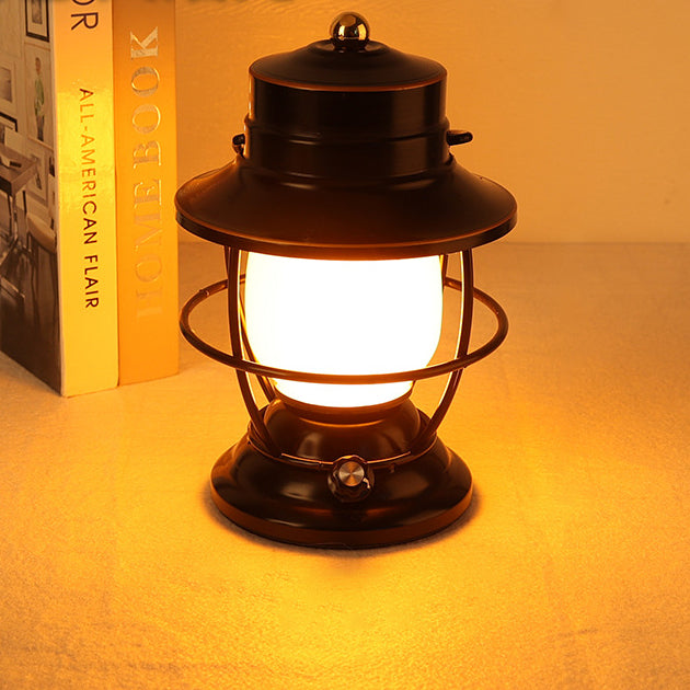 Lampe de table LED cylindrique en acrylique fer rechargeable étanche de style ferme traditionnelle pour salle de divertissement 