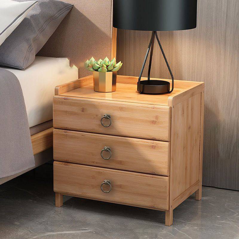 Table de chevet rectangulaire minimaliste moderne en bois massif avec 1/3 tiroir pour chambre 