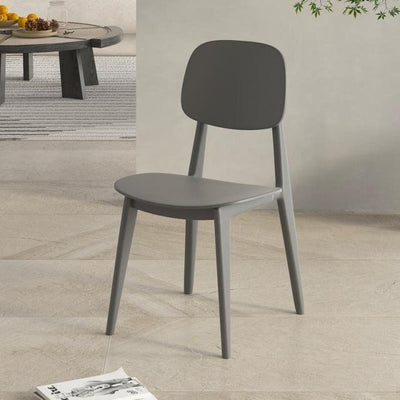 Chaise de salle à manger carrée en plastique macaron scandinave contemporaine avec dossier pour salle à manger 