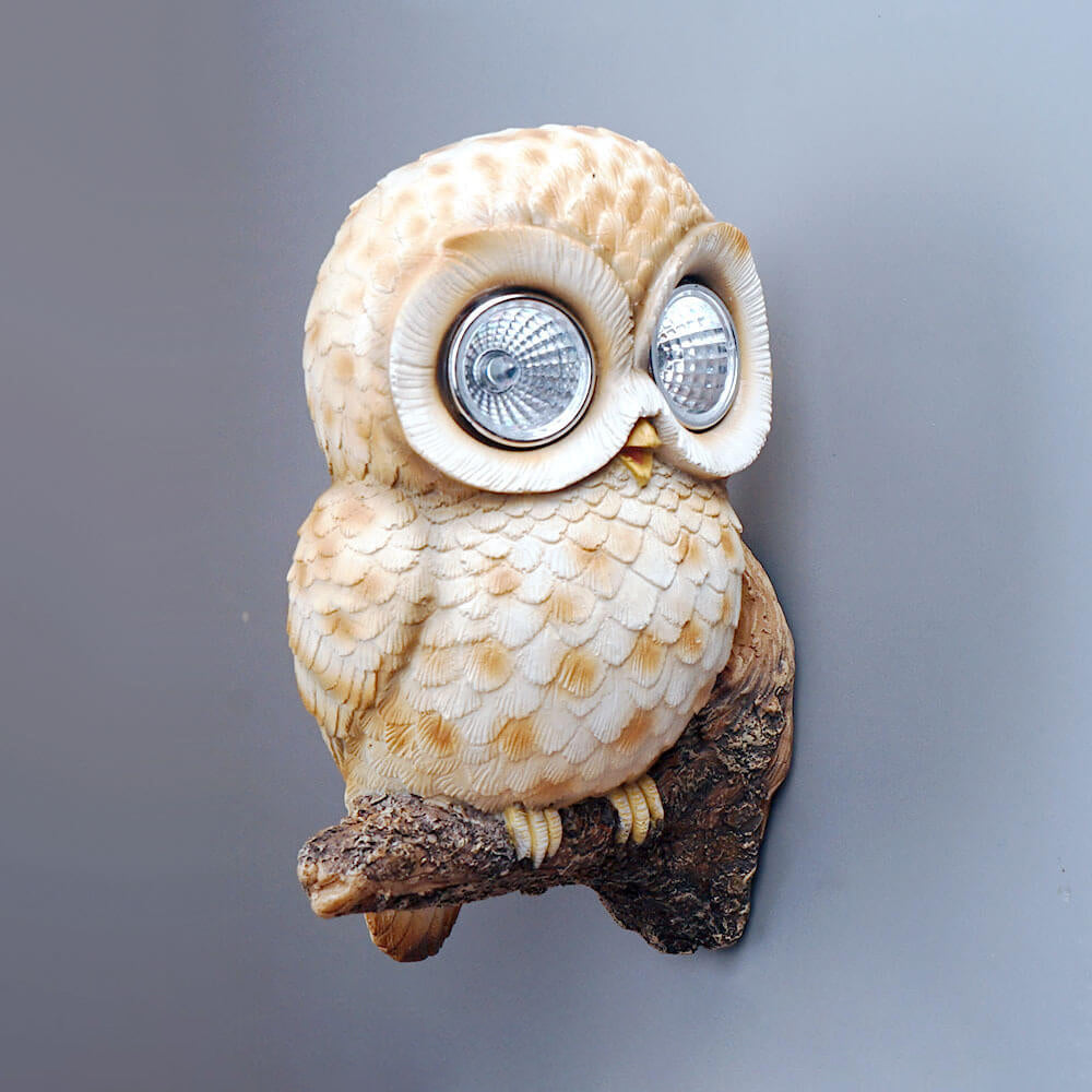 Lampe de table à LED en résine de hibou solaire décoratif moderne 