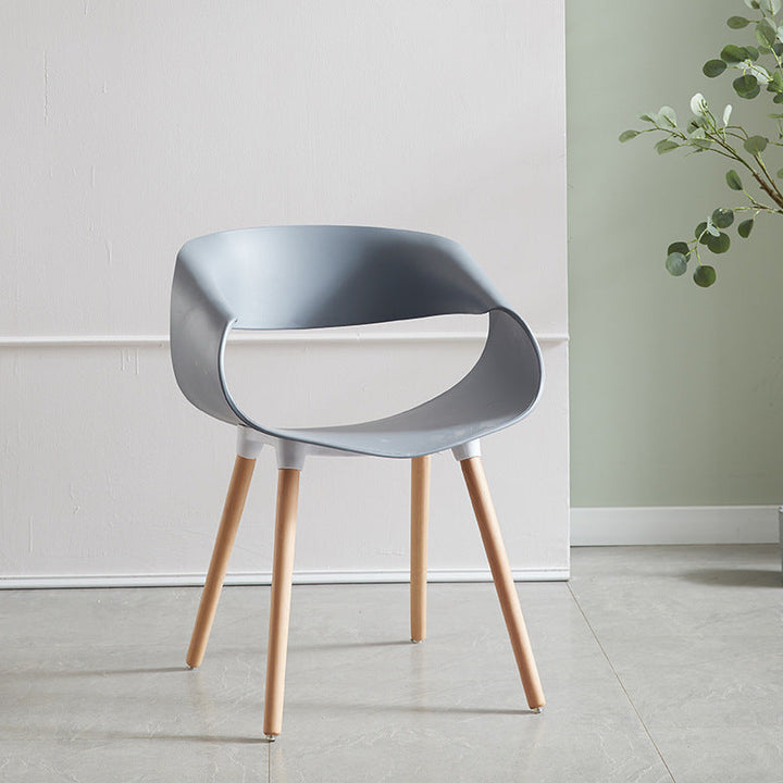 Contemporary Creative Half Round Twisted PP Beech Wood Chair Backrest For Living Room