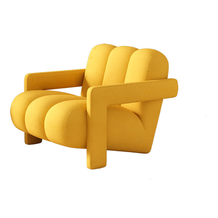 Sillón individual contemporáneo escandinavo de terciopelo y tejido sherpa con madera y espuma, con respaldo y reposabrazos, para sala de estar 
