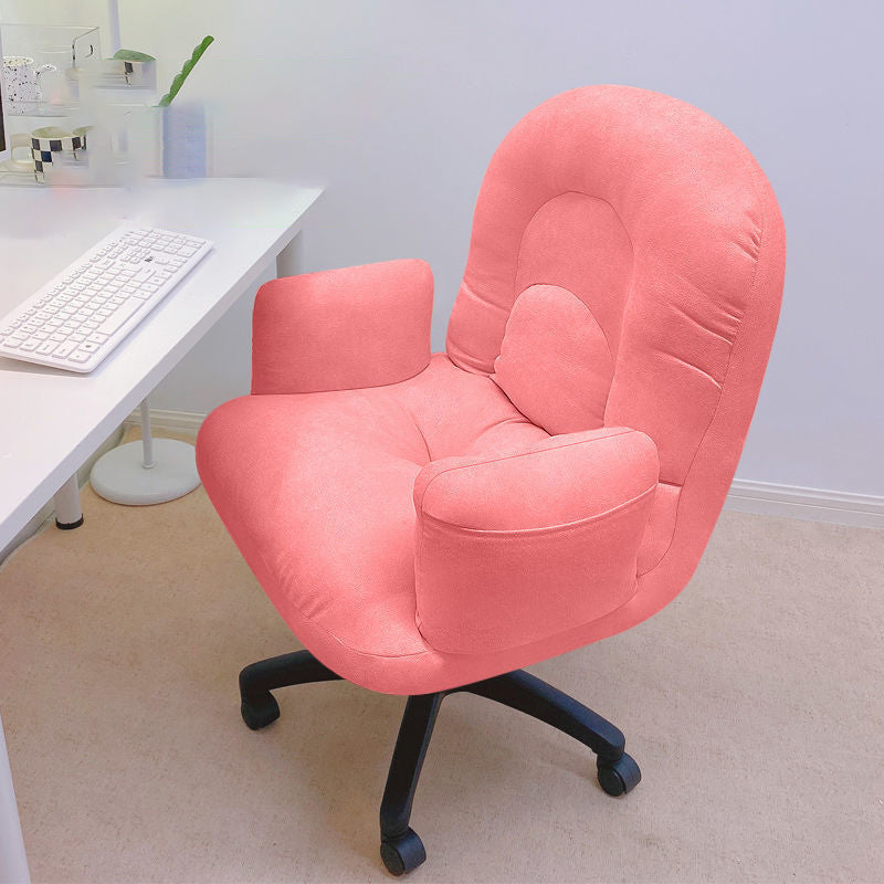 Zeitgenössischer skandinavischer gebogener quadratischer Baumwoll-Leinen-Nylon-Schreibtischstuhl mit Rückenlehne und Armlehne für das Home Office 