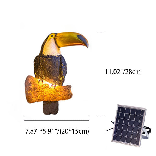 Contemporary Creative Solar Decorative Birds Resin Fiberglass Waterproof LED Outdoor Landscape Lights