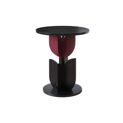 Table basse de salon contemporaine avec plateau en verre ondulé et design tulipe 